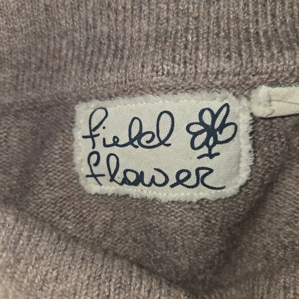 Womens Field Flower By Anthropologie Taupe Cowl Neck Drawstring Sweater Size Med